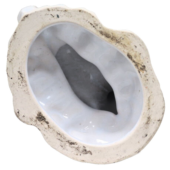 Vintage White Dolphin Fish W/ Raised Shell Dish Bowl Trinket Candy Soap MCM - Picture 6 of 6